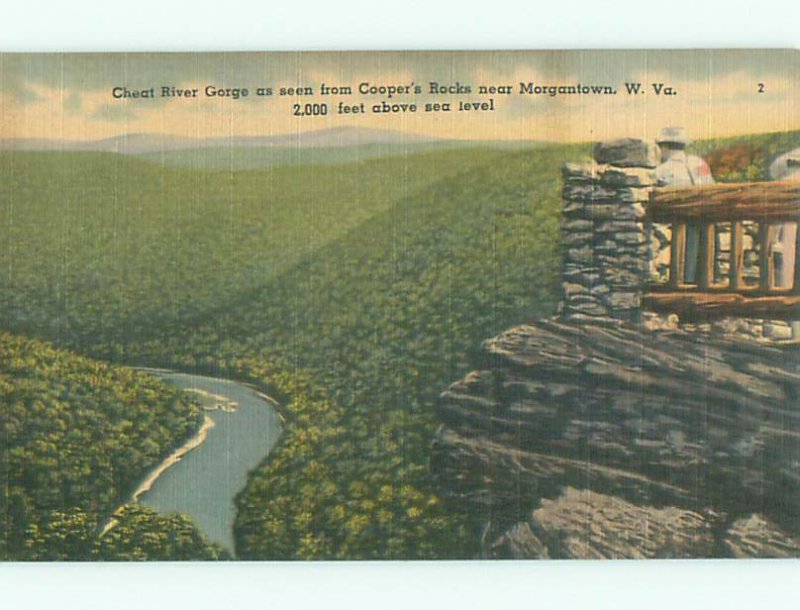 Linen RIVER SCENE Morgantown West Virginia WV AE6214