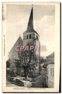 Old Postcard Dissais The Church and Elm Sully