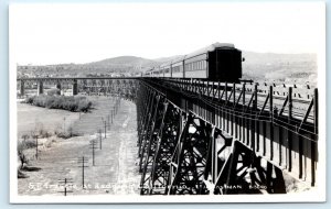 RPPC REDDING, CA California ~ S.P. RAILROAD TRAIN on TRESTLE c1940s Postcard