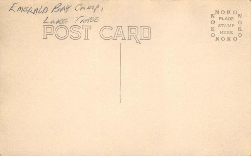 RPPC Emerald Bay Camp LAKE TAHOE California 1910s Antique Photo Postcard Vintage