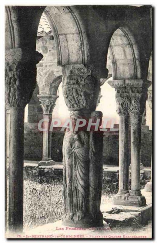 Old Postcard Saint-Bertrand-de-Comminges pillar of the four evangelists