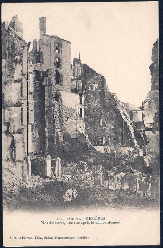 View of Bombardment Mezieres France Unused c1905s