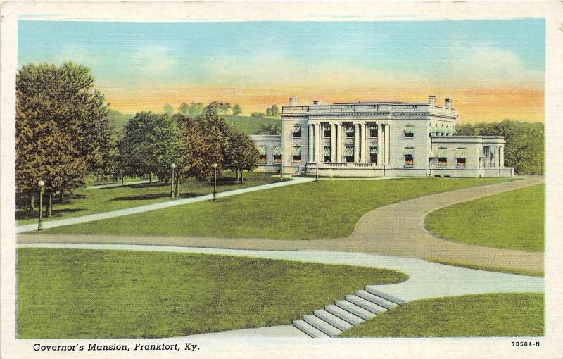 Frankfort Kentucky~Governor's Mansion & Grounds~Ionic Greek Columns~1940s Pc