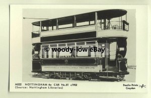 pp1547 - Nottingham 4w Car No.82 c1902 - Pamlin postcard