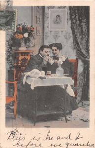 MAN & WOMAN QUARREL & THEN MAKE UP~SERIES LOT OF 4 ROMANCE PHOTO POSTCARDS 1906