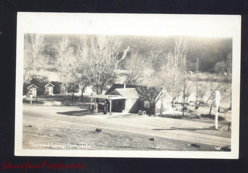 RPPC THOUSAND SPRINGS PARK IDAHO GAS STATION VINTAGE REAL PHOTO POSTCARD