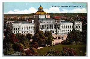 Vintage 1910's Postcard Panoramic View of the Library of Congress Washington DC