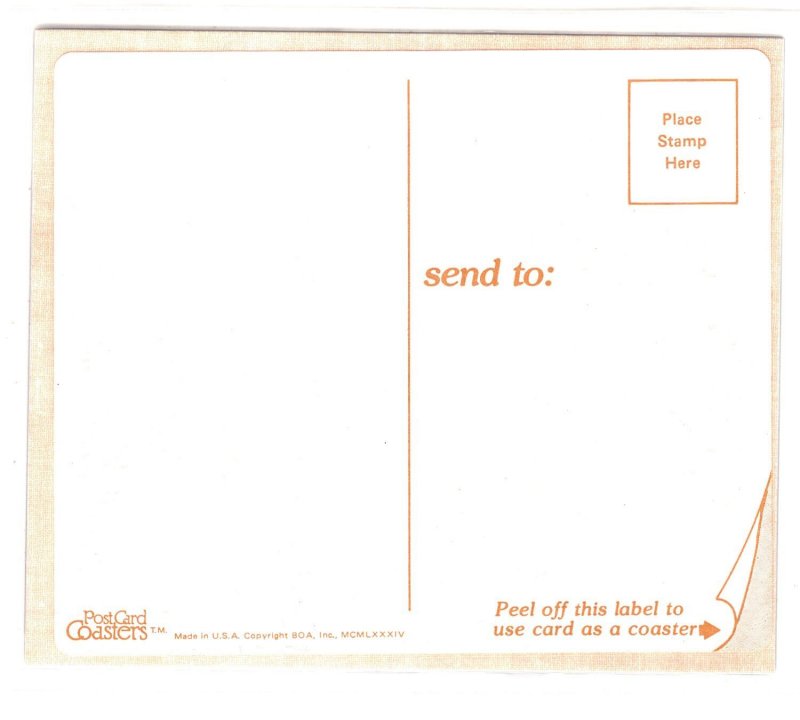 Peel Off Plasticized Postcard Coaster, Romantic, Storms Pass Love Remains