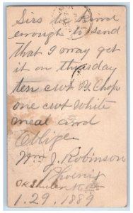 1889 White Meal and Oblige Phoenix Maryland MD Baltimore MD Postal Card