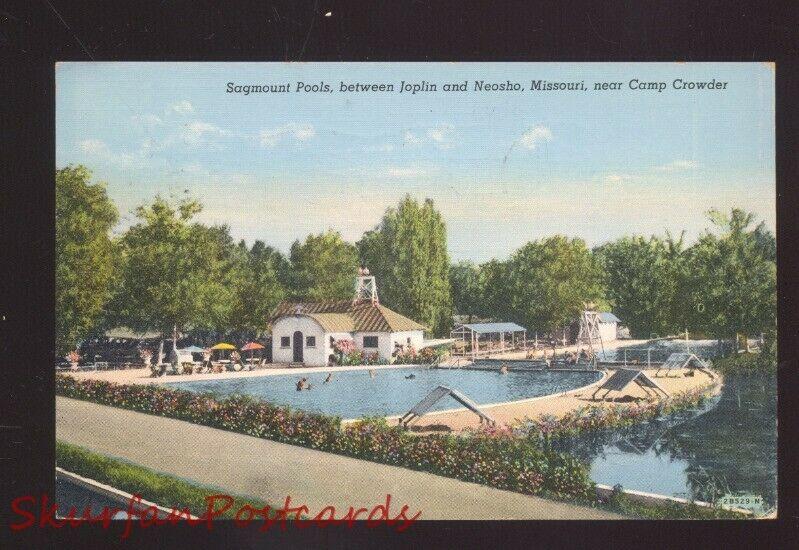 JOPLIN & NEOSHO MISSOURI CAMP CROWDER SAGMOUNT SWIMMING POOL OLD POSTCARD