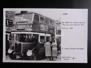 Bus EALING DOUBLE DECKER STL1793 PAY AS YOU BOARD Pamlin Print RP Postcard M2320