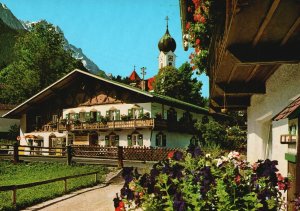 Postcard Oberbayrisches Bauernhaus Garden Landscape Farmhouse Bavaria