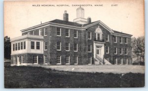 DAMARISCOTTA,ME Maine ~ MILES MEMORIAL HOSPITAL c1940s  Postcard