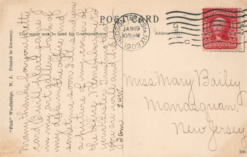 WOODBRIDGE NJ ATHLETIC ASSOCIATION ANTIQUE POSTCARD