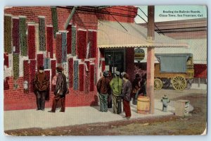 1910 San Francisco California Postcard Reading Bulleting Boards Chinatown Road
