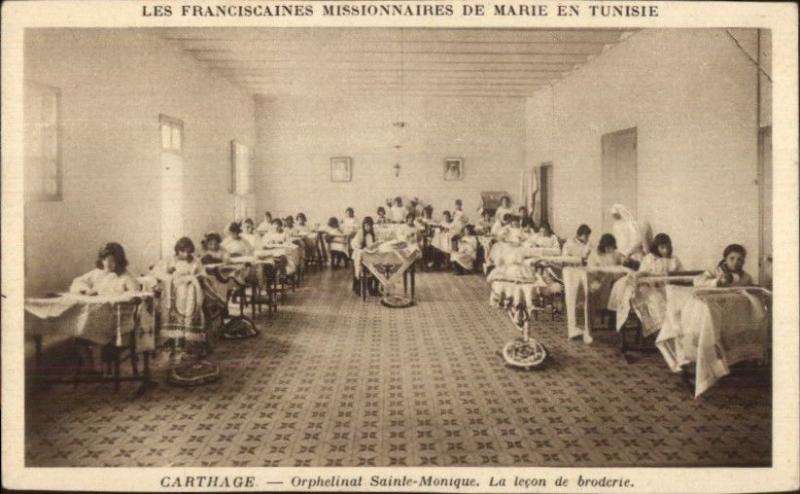 Child Labor Social History Tunisia Mission - Carthage France Orphanage Postcard