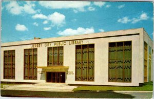 Postcard LIBRARY SCENE Jersey City New Jersey NJ AK7978