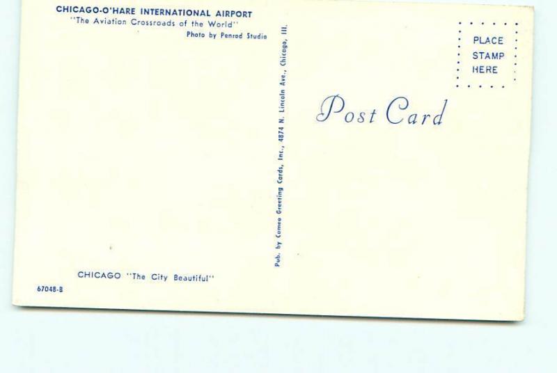 Postcard Chicago O Hare International Airport Eastern Airlines United # 3046A