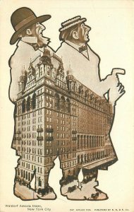 Postcard New York C-1905 Sightseers undivided Waldorf Astoria Hotel 23-3190 