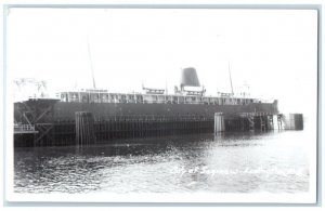 c1950's City Of Saginaw Steamship Dock Ludington Michigan MI RPPC Photo Postcard 