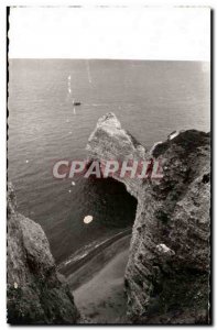 Old Postcard Etretat Top view of Cliffs