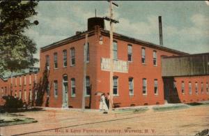 Waverly NY Hall & Lyon Furniture Factory c1910 Postcard