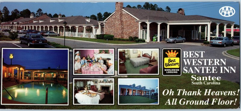 c1990s Santee, SC Best Western Inn Motel Golf Free HBO TV Oversized Postcard 3R