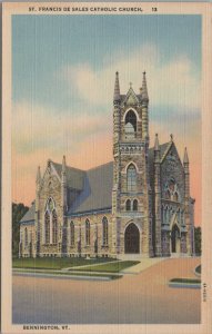 Postcard St Francis de Sales Catholic Church Bennington VT