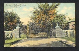 FORT SMITH ARKANSAS ENTRANCE TO NATIONAL CEMETERY VINTAGE POSTCARD 1915