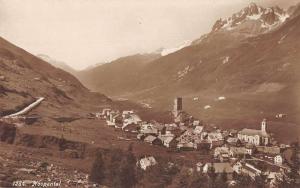 Hospental Switzerland View of Town Birds Eye View Real Photo Postcard J77874