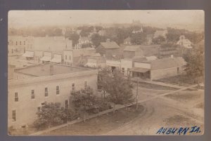 Auburn IOWA RPPC 1906 MAIN STREET Birdseye nr Carroll Lake City Lake View IA