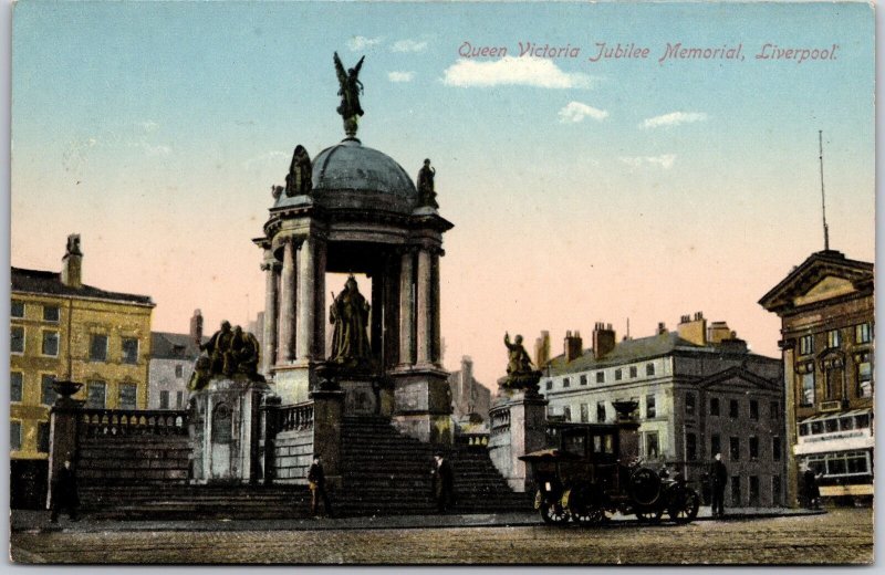 Queen Victoria Jubilee Memorial Liverpool England Historical Structure Postcard