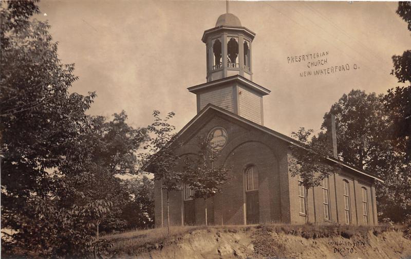 E75/ New Waterford Ohio RPPC Postcard Columbiana c1910 Presbyterian Church