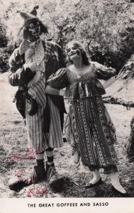 The Great Goffeee Welsh Clown & Sasso Gypsy Hand Signed Photo Postcard