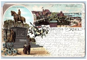 Kiel Germany Postcard Greetings from Kiel Monument Beach Multiview 1903