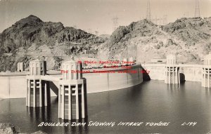 NV, Boulder City, Nevada, RPPC, Boulder Dam, Intake Towers, Cook Photo No L194