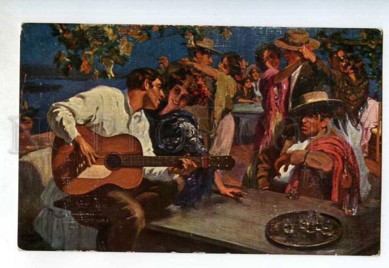 249263 RIBERA spanish nights DANCERS guitar OLD Russian Lapin