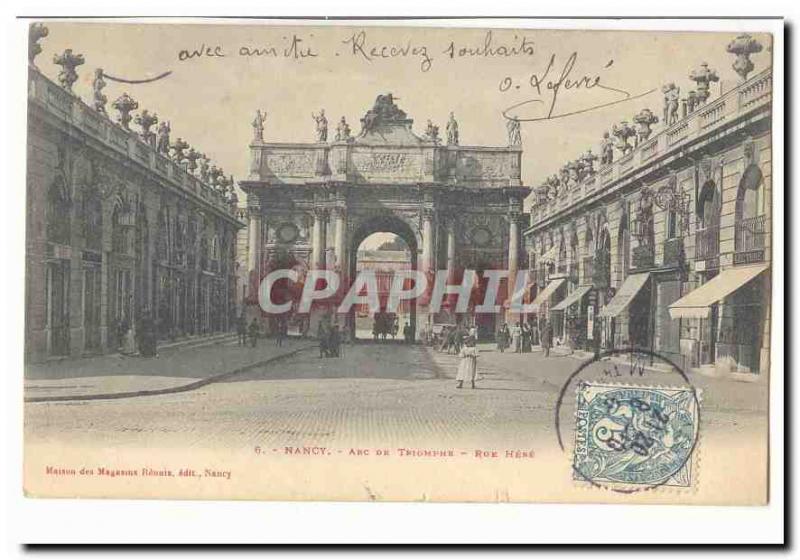 Nancy Postcard Arc de Triomphe Old Street Here