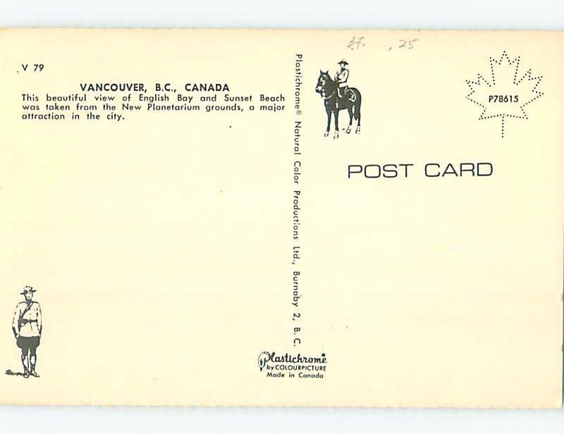 Unused Pre-1980 PANORAMIC VIEW Vancouver British Columbia BC hp3555