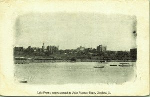 Lakefront Union Passenger Depot Cleveland Ohio Plain Dealer Postcard Ad