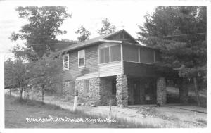 Kingsley Michigan~Wise Resort @ Arbutus Lake~View of Cottage~1949 RPPC Postcard