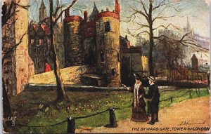 England London The Byward Gate Tower Of London Vintage Postcard C122