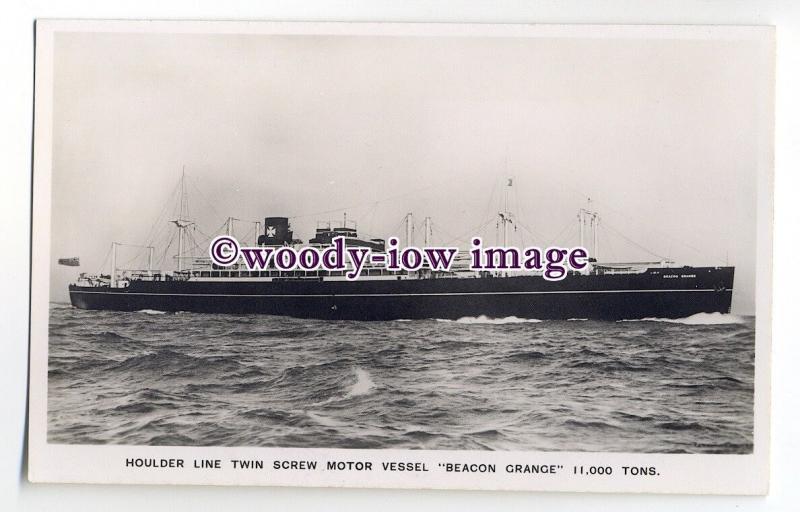 cb0892 - Houlder Line Cargo Ship - Beacon Grange , built 1938 - postcard