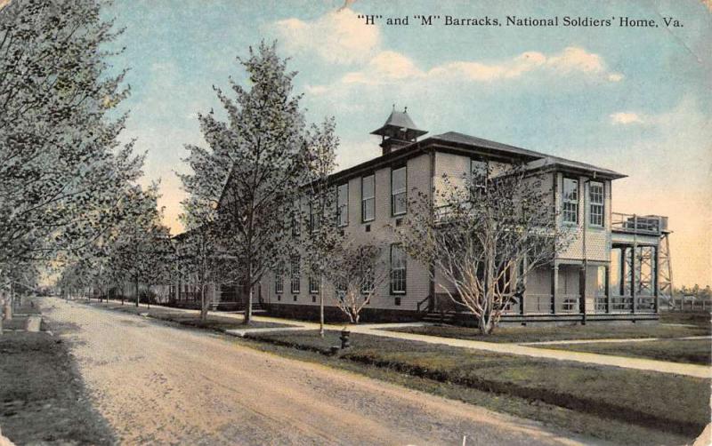 National Soldiers Home Virginia H M Barracks Antique Postcard K106404