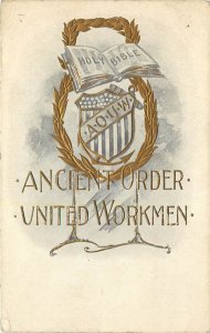 Embossed Postcard Ancient Order United Workmen Civil War Fraternal Temperance