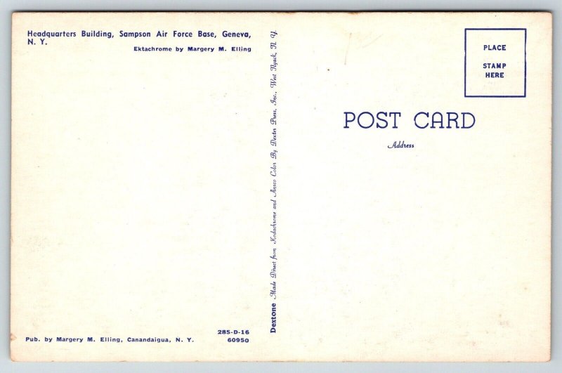 US Air Force Postcard -  Sampson Air Force Base - Geneva, NY
