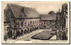 Old Postcard Laon Gargoyles of the Cathedral Court and the Palace of Justice