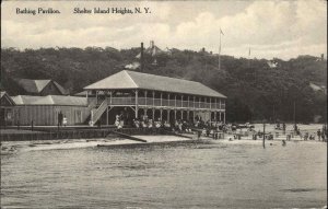 SHELTER ISLAND HEIGHTS NEW YORK NY Bathing Pavilion Antique Postcard