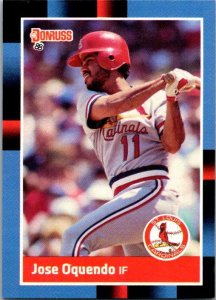 1988 Donruss Baseball Card Jose Oquendo St Louis Cardinals sk9478