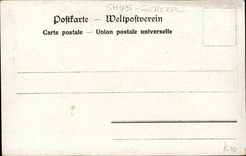 Steamship Route Map Atlantic Ocean c1905 Dutch Postcard LINE?